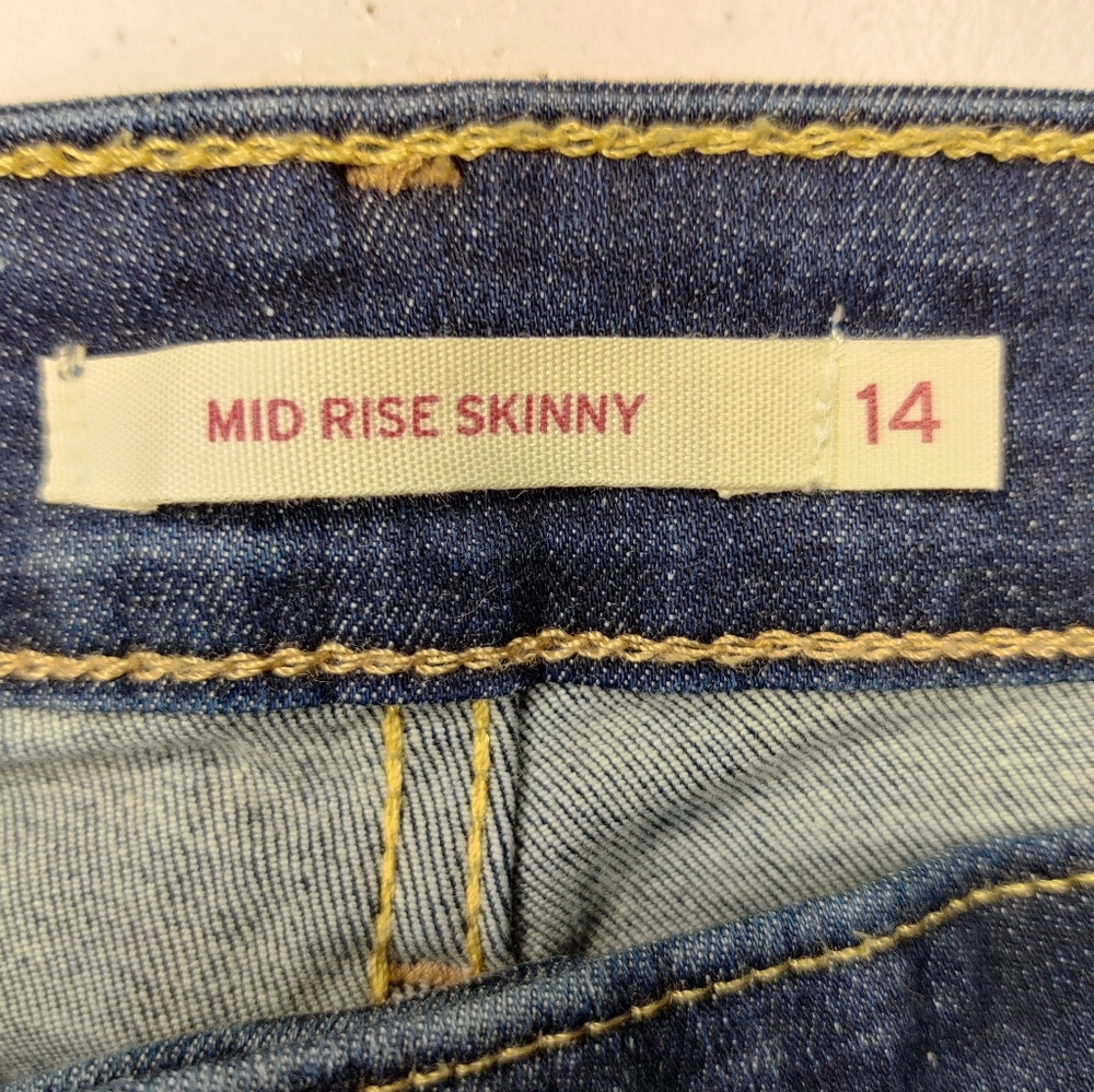Levi's dark blue mid rise skinny jeans size 14 - Picture 4 of 4